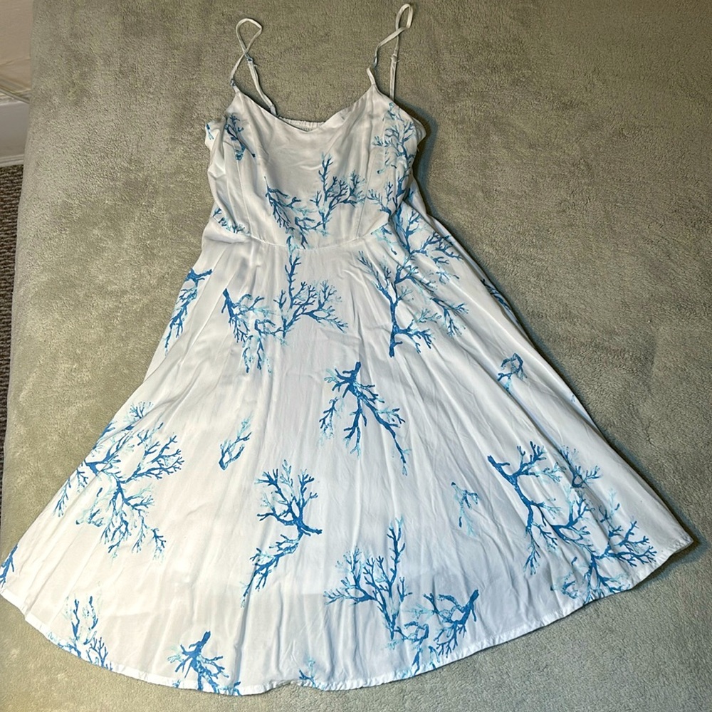 Blue and White Coral Minidress